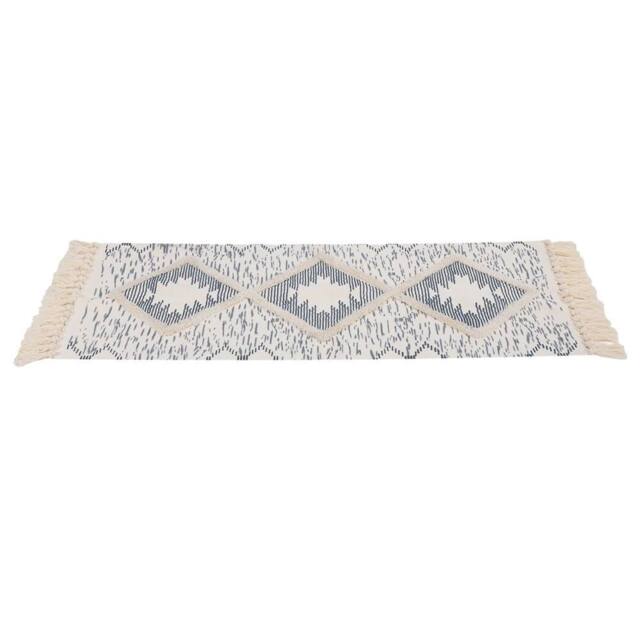 NESTLUNE 90cm Tufted Area Rug Tassel Washable Bedroom Living Room Floor Mat in Beige - Size: 100 cm x 1200 cm - image 1