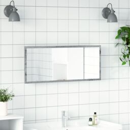 Berkfield Home LED Bathroom Mirror Grey Sonoma 100x8.5x37 cm Engineered Wood - thumbnail 4