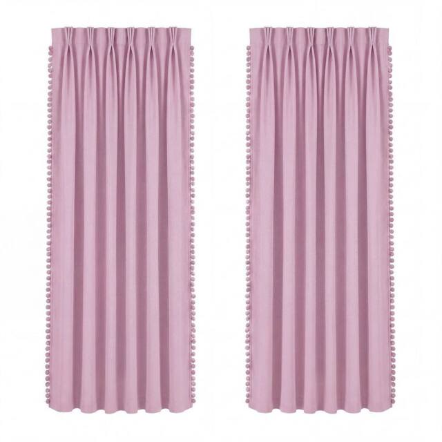 VOGREX Pink Nursery Curtains 46x54in Bedroom UK - image 1