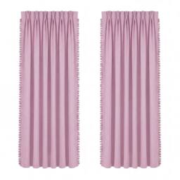 VOGREX Pink Nursery Curtains 46x54in Bedroom UK - thumbnail 1