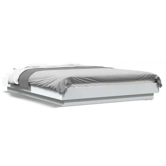 Berkfield Home Bed Frame with LED Lights without Mattress White 120x190cm - Size: 120x190 cm - image 1