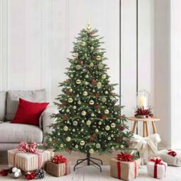 Berkfield Home Artificial Christmas Tree with 300 LEDs with Stand Green 180 cm