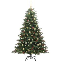 Berkfield Home Artificial Christmas Tree with 300 LEDs with Stand Green 180 cm - thumbnail 4