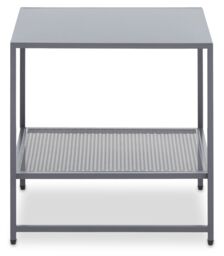 Orsina Compact Design Black Metal Side Table, Versatile Side Table By Couch, Industrial Style Livingroom Side Table in Grey - thumbnail 1
