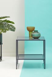 Orsina Compact Design Black Metal Side Table, Versatile Side Table By Couch, Industrial Style Livingroom Side Table in Grey - thumbnail 4
