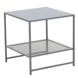 Orsina Compact Design Black Metal Side Table, Versatile Side Table By Couch, Industrial Style Livingroom Side Table in Grey - thumbnail 2