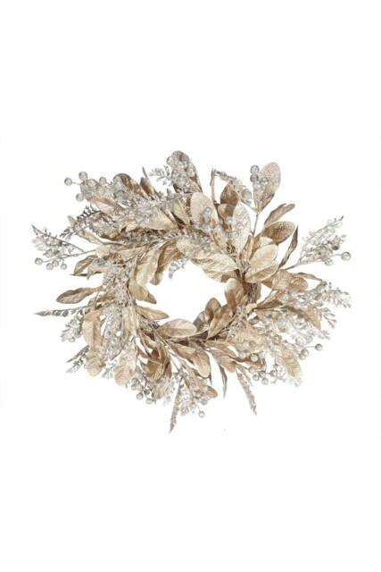 KDMD Gold Berry & Leaf Wreath Artificial Flowers & Plants - image 1