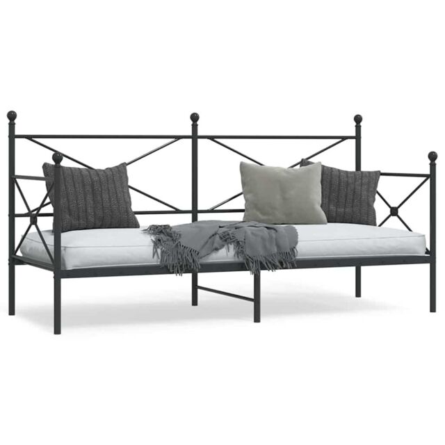 Berkfield Home Day Bed without Mattress Black 75x190 cm Steel - image 1