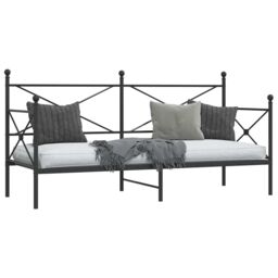 Berkfield Home Day Bed without Mattress Black 75x190 cm Steel - thumbnail 4