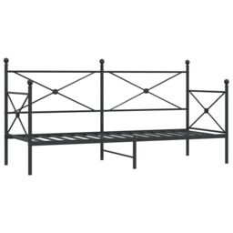 Berkfield Home Day Bed without Mattress Black 75x190 cm Steel - thumbnail 2