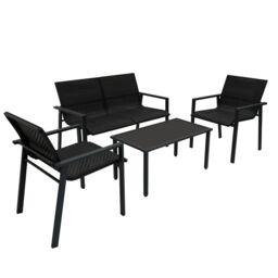 Monstershop Rattan Patio Furniture Set - Black - thumbnail 2