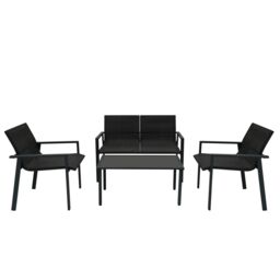 Monstershop Rattan Patio Furniture Set - Black