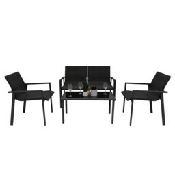 Monstershop Rattan Patio Furniture Set - Black - thumbnail 3