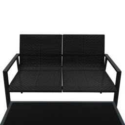 Monstershop Rattan Patio Furniture Set - Black - thumbnail 6