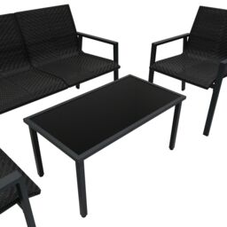 Monstershop Rattan Patio Furniture Set - Black - thumbnail 8