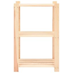 Berkfield Home 3-Tier Storage Racks 3 pcs 60x38x90 cm Solid Pinewood 150 kg in Beige - Size: 60 x 38 x 90 cm - thumbnail 4