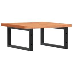 Berkfield Home Basin Shelf Wall Mounted Steel & Solid Wood Beech in Brown - thumbnail 6