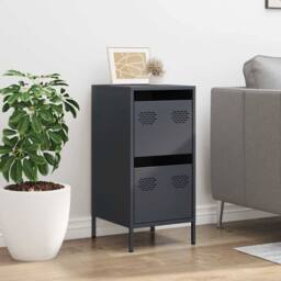 Berkfield Home Sideboard Anthracite 35x39x73.5 cm Cold-rolled Steel in Charcoal - thumbnail 1