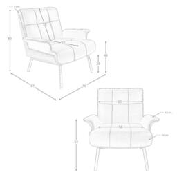 Angel Cerda Model Black Leatherette Armchair with Walnut Veneer - thumbnail 7