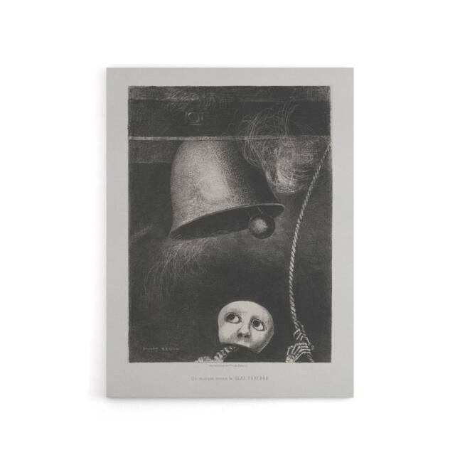 "Artery8 A Mask Tolls The Funeral Knell Redon Vintage Canvas Wall Art in Grey - Size: W18"" x H24""" - image 1