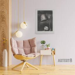 "Artery8 A Mask Tolls The Funeral Knell Redon Vintage Canvas Wall Art in Grey - Size: W18"" x H24""" - thumbnail 3