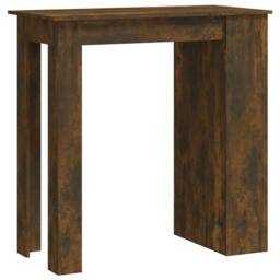 Berkfield Home Bar Table with Storage Rack Smoked Oak 102x50x103.5cm Engineered Wood in Brown - Size: 102x50x103.5 cm - thumbnail 2
