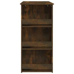 Berkfield Home Bar Table with Storage Rack Smoked Oak 102x50x103.5cm Engineered Wood in Brown - Size: 102x50x103.5 cm - thumbnail 6