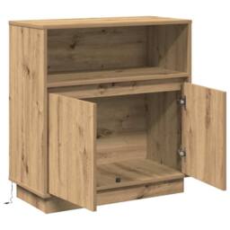 Berkfield Home Sideboard with LED Artisan Oak 71x34, 5x75 cm Engineered Wood in Brown - thumbnail 7