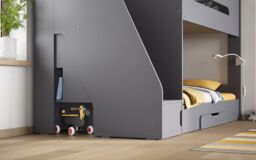 Flair Slick Staircase Bunk Bed with Storage in Grey - Size: Single - thumbnail 6