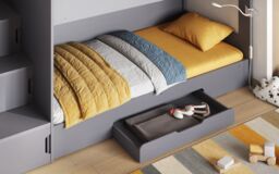 Flair Slick Staircase Bunk Bed with Storage in Grey - Size: Single - thumbnail 2
