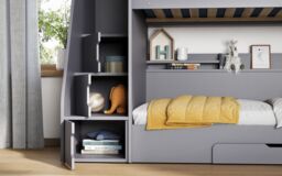Flair Slick Staircase Bunk Bed with Storage in Grey - Size: Single - thumbnail 3