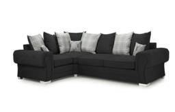 Furniture 786 Verona Scatter Back 1c2 Corner Sofa Chenille Fabric in Black - thumbnail 2