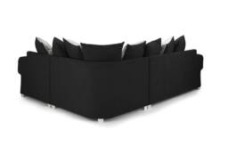Furniture 786 Verona Scatter Back 1c2 Corner Sofa Chenille Fabric in Black - thumbnail 4