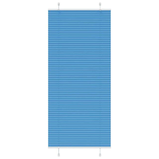 Berkfield Home Pleated Blind Blue 90x200 cm Fabric Width 89.4 cm Polyester - image 1