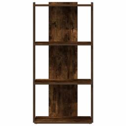 Berkfield Home Bookcase 3-Tier Smoked Oak 60x30x120 cm Engineered Wood in Brown - Size: 60 x 30 x 120 cm - thumbnail 4