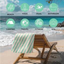 LARANGE Beach Towel Bag Microfiber Waffle Double-Sided 160 X 80 in Peach - thumbnail 5
