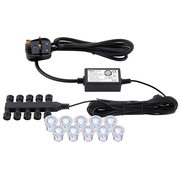 Netlighting Ikon Round Outdoor Integrated LED 30Mm Kit IP67 0.15W Polished Stainless Steel & Clear Pc in Grey - image 1