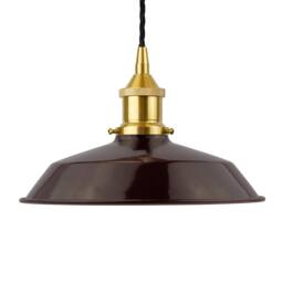 SE Home Burgundy Red Small Trinity Metal Pendant Light - Polished Brass - thumbnail 1
