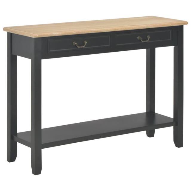 Berkfield Home Console Table Black 110x35x80 cm Wood - Size: 110 x 35 x 80 cm - image 1