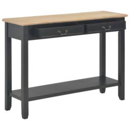 Berkfield Home Console Table Black 110x35x80 cm Wood - Size: 110 x 35 x 80 cm - thumbnail 2