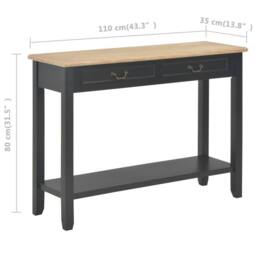 Berkfield Home Console Table Black 110x35x80 cm Wood - Size: 110 x 35 x 80 cm - thumbnail 8