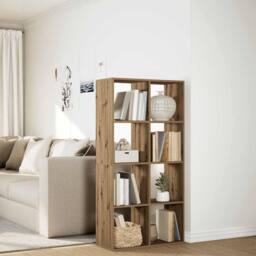 Berkfield Home Room Divider Bookcase Artisan Oak 69.5x29x137.5 cm Engineered Wood in Brown - thumbnail 4