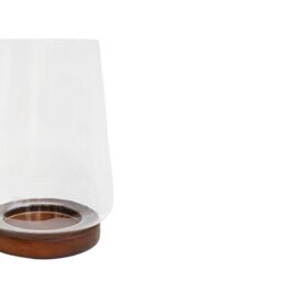 Ivyline Harvey Walnut Cylinder Lantern H28.5cm D21cm - Size: Medium - thumbnail 3