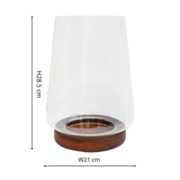 Ivyline Harvey Walnut Cylinder Lantern H28.5cm D21cm - Size: Medium - thumbnail 4