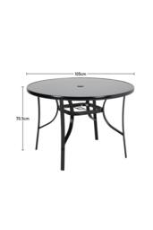 Living and Home 2 Seater Outdoor Garden Dining Bistro Set in Black - thumbnail 5