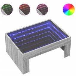 Berkfield Home Decorative Coffee Table with Infinity LED Grey Sonoma 70x50x30 cm - Size: 70 x 50 x 30 cm - thumbnail 3