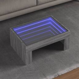 Berkfield Home Decorative Coffee Table with Infinity LED Grey Sonoma 70x50x30 cm - Size: 70 x 50 x 30 cm - thumbnail 2