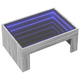 Berkfield Home Decorative Coffee Table with Infinity LED Grey Sonoma 70x50x30 cm - Size: 70 x 50 x 30 cm - thumbnail 1