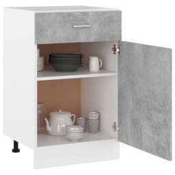 Berkfield Home Drawer Bottom Cabinet Concrete Grey 50x46x81.5 cm Engineered Wood - thumbnail 4