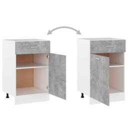Berkfield Home Drawer Bottom Cabinet Concrete Grey 50x46x81.5 cm Engineered Wood - thumbnail 6